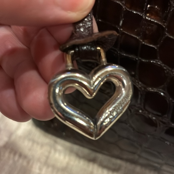 Like New Brighton Cher Brown Patent Leather Embossed Shoulder Bag (ABBA) - Picture 4 of 16